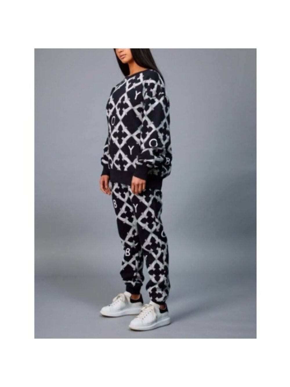 Boy London Rare Monogram Black White Sweat Pants Joggers M - Picture 2 of 15